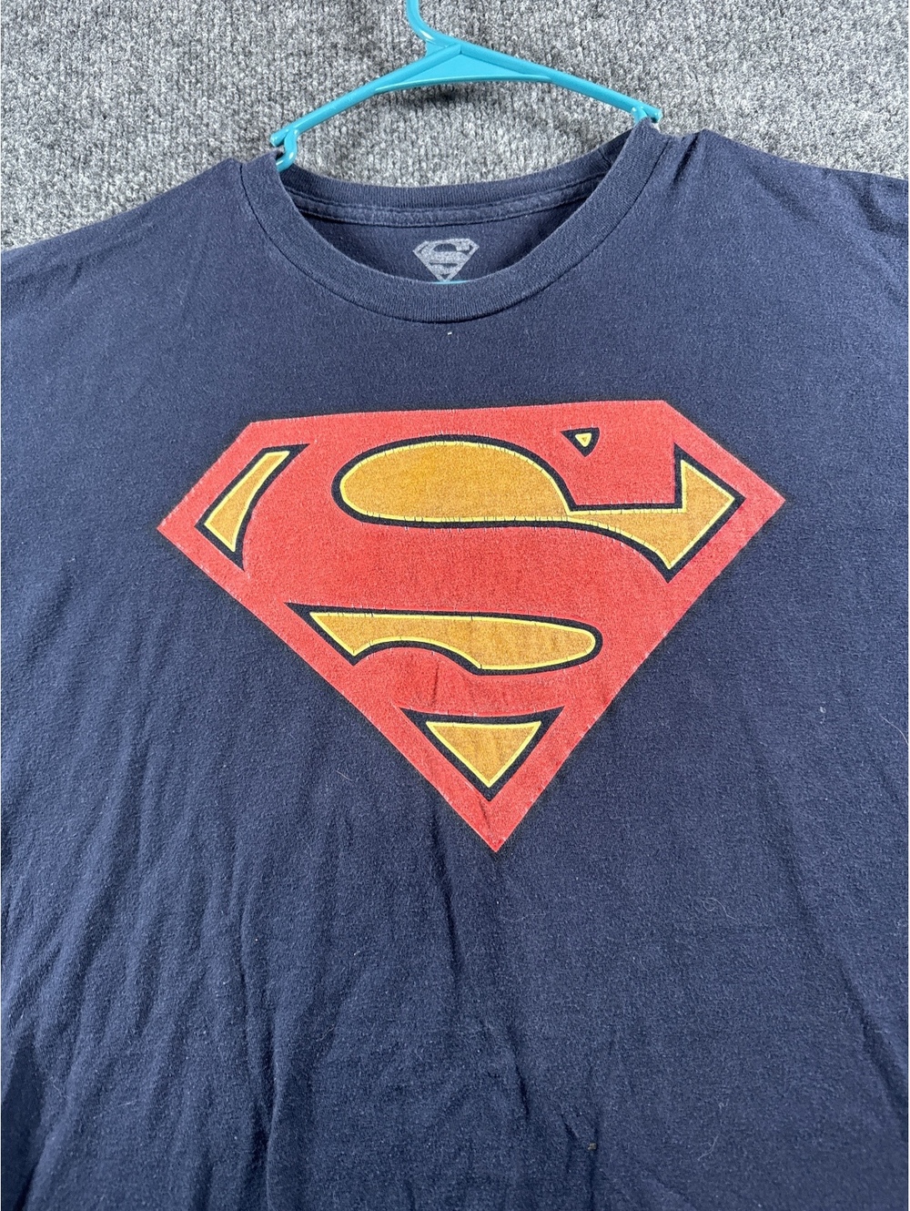 Superman DC Comics Navy Blue Graphic T Shirt Men's Size XL Superhero Logo